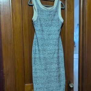 Vintage Newport News Gray and Cream Midi Dress